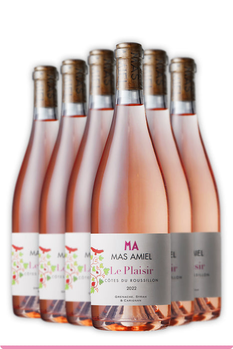 <span style='font-weight: bolder'>Le Plaisir Rosé 2022 (Carton 6 bouteilles)</span><br><small style='color:grey'>Vin Sec - Côtes du Roussillon</small>