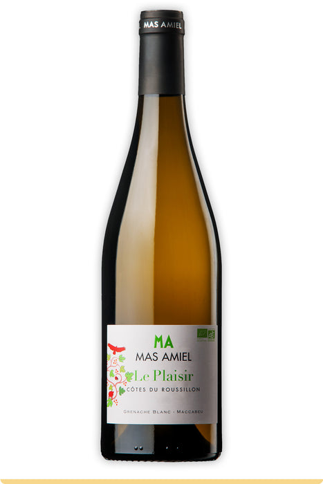 <span style='font-weight: bolder'>Le Plaisir Blanc 2024 </span><br><small style='color:grey'>Vin Sec - Côtes du Roussillon</small>