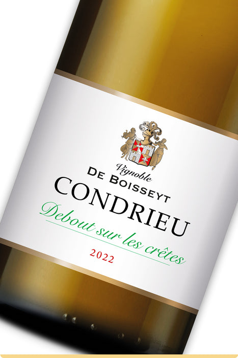 <span style='font-weight: bolder'>Condrieu 'Debout sur les Crêtes' 2022 </span><br><small style='color:grey'>100% Viognier</small>