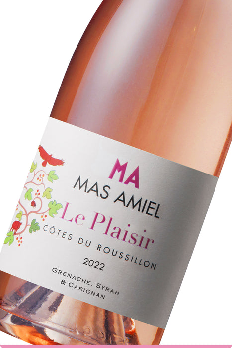 <span style='font-weight: bolder'>Le Plaisir Rosé 2023 </span><br><small style='color:grey'>Vin Sec - Côtes du Roussillon</small>