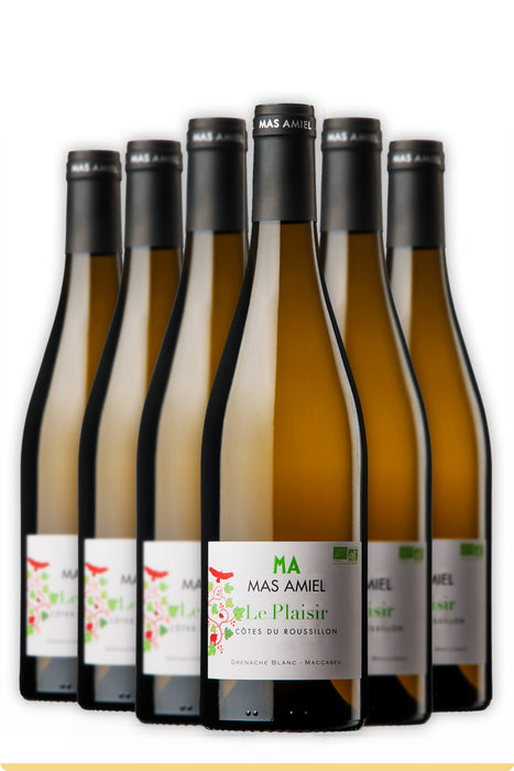 <span style='font-weight: bolder'>Le Plaisir Blanc 2022 (Carton 6 bouteilles)</span><br><small style='color:grey'>Vin Sec - Côtes du Roussillon</small>